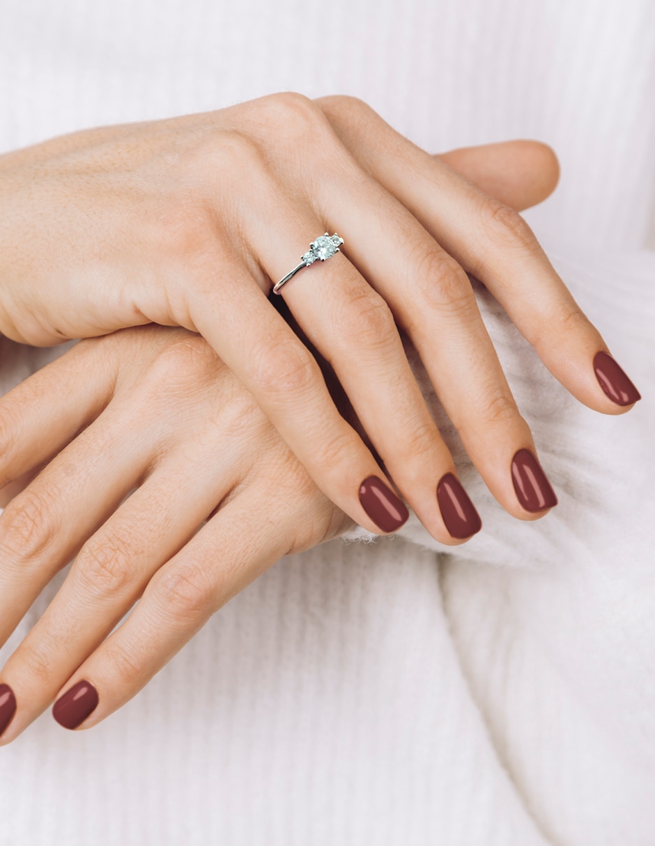 Anillo con gema Estacional P 925 de plata zirconia brillante
