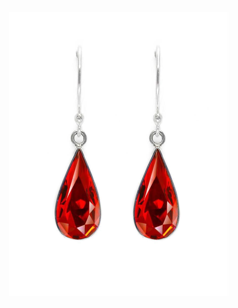 Aretes de gota de plata P 925 con acabado brillante cristal 3