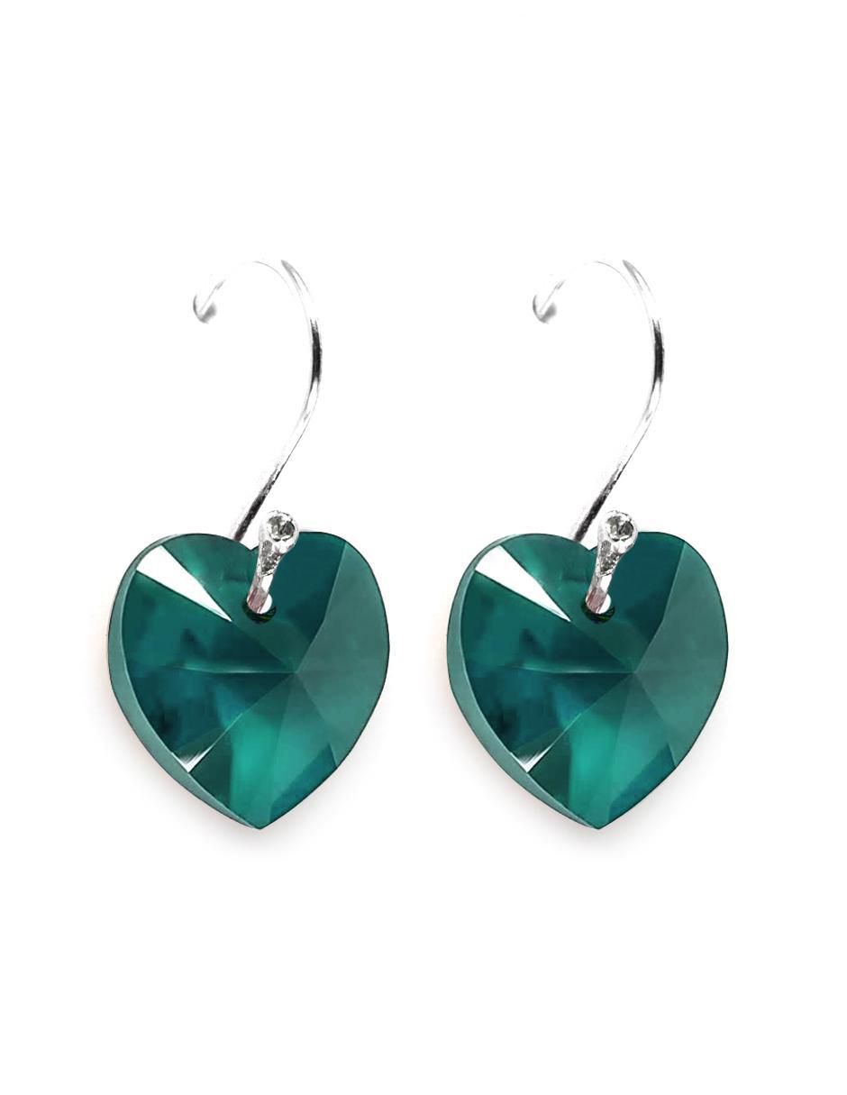 Aretes y collar de corazón Heart de plata p 925 cristal 3