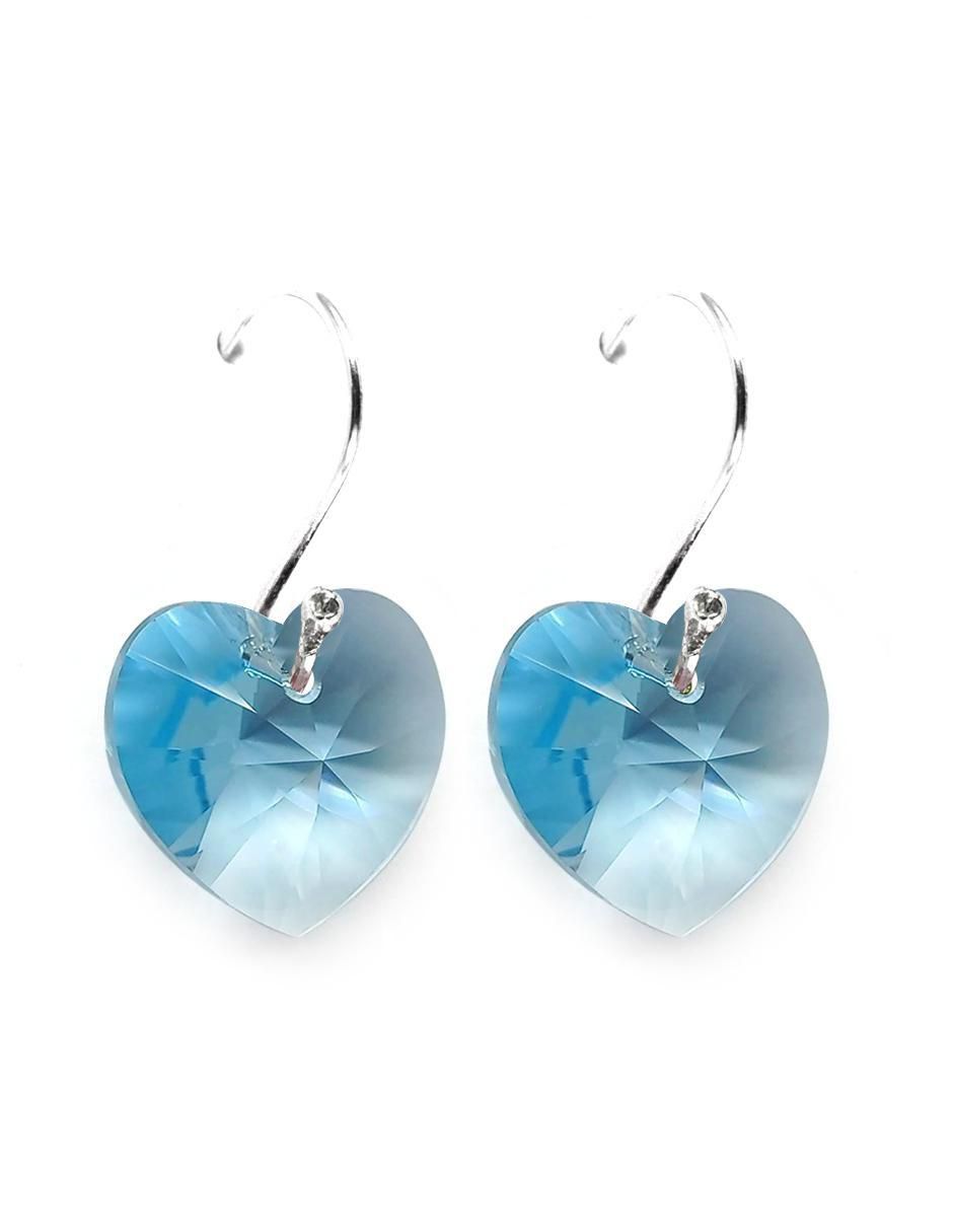 Aretes y collar de corazón Heart de plata p 925 cristal 3