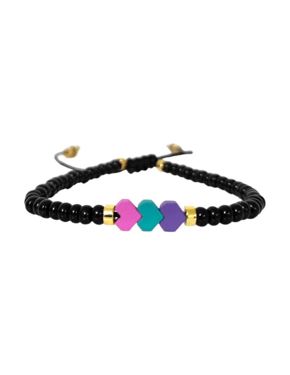 Pulsera con cristal acabado baño de oro 5