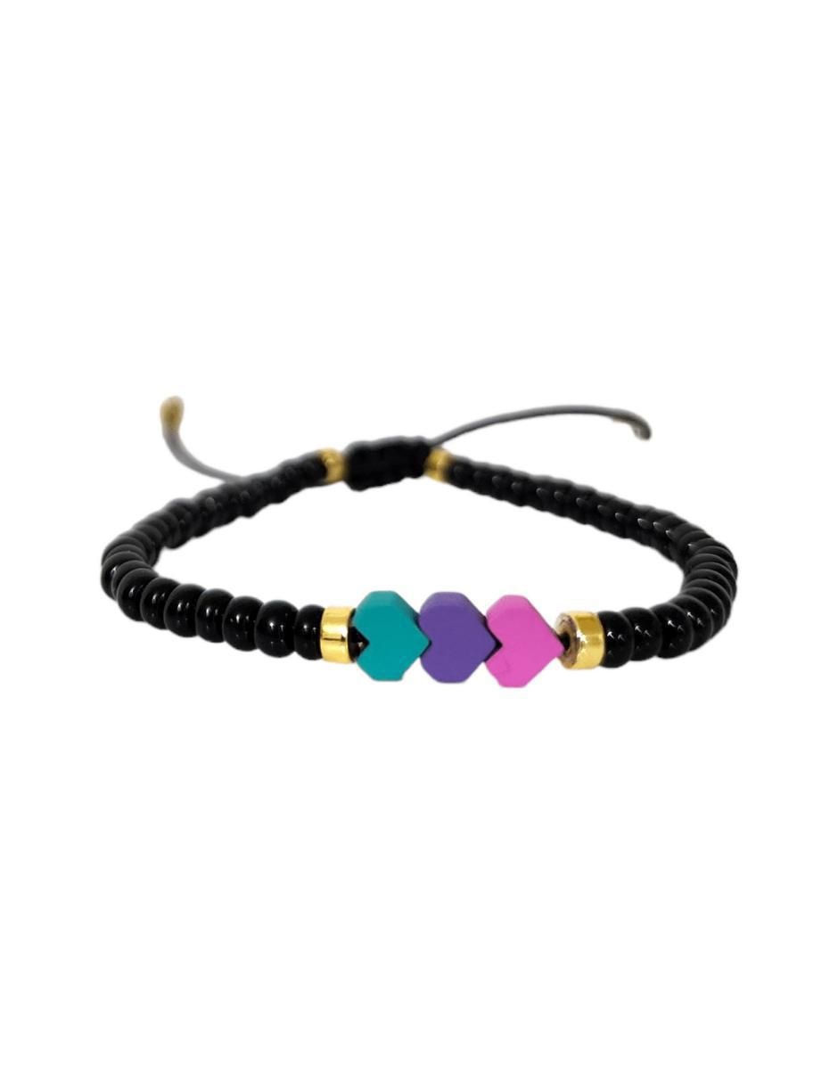 Pulsera con cristal acabado baño de oro 4