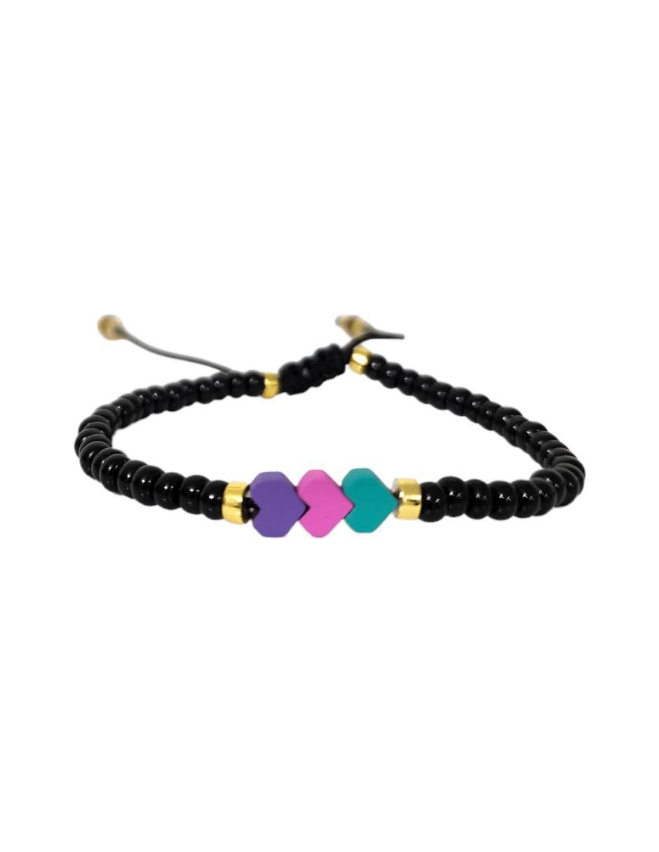 Pulsera con cristal acabado baño de oro 3