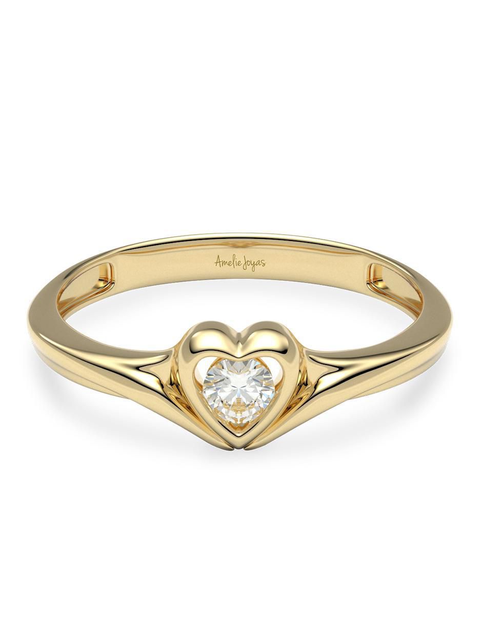 Anillo 14 k de oro zirconia brillante Anillo 14 k de oro zirconia brillante