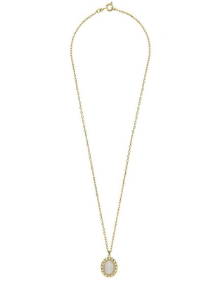 Colgante y dije ovalada artre de plata zirconia 1