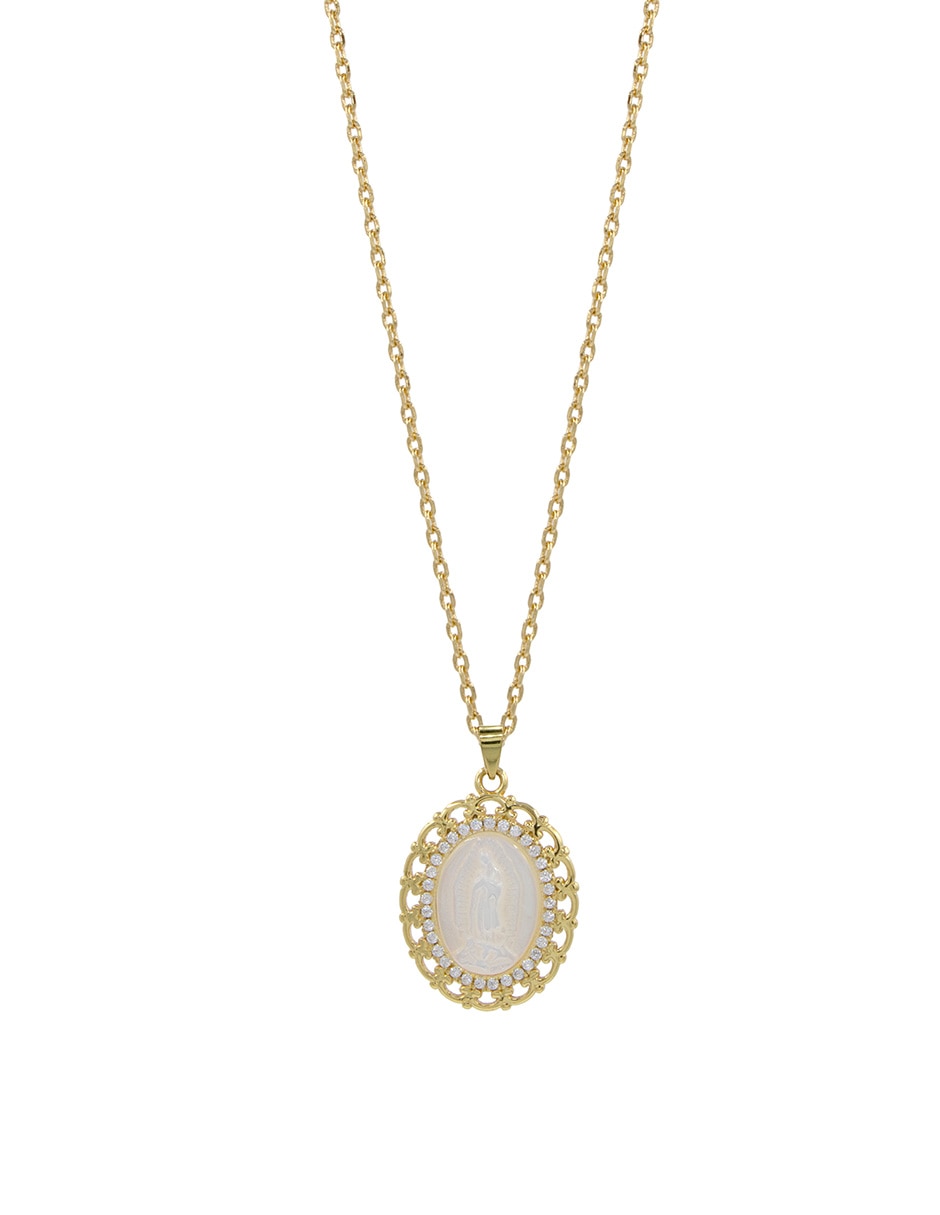 Colgante y dije ovalada artre de plata zirconia 2