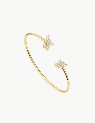 Brazalete con circonita Suculenta acabado baño de oro Brazalete con circonita Suculenta acabado baño de oro