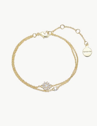 Brazalete con circonita Guadaloupe con acabado baño de oro 1