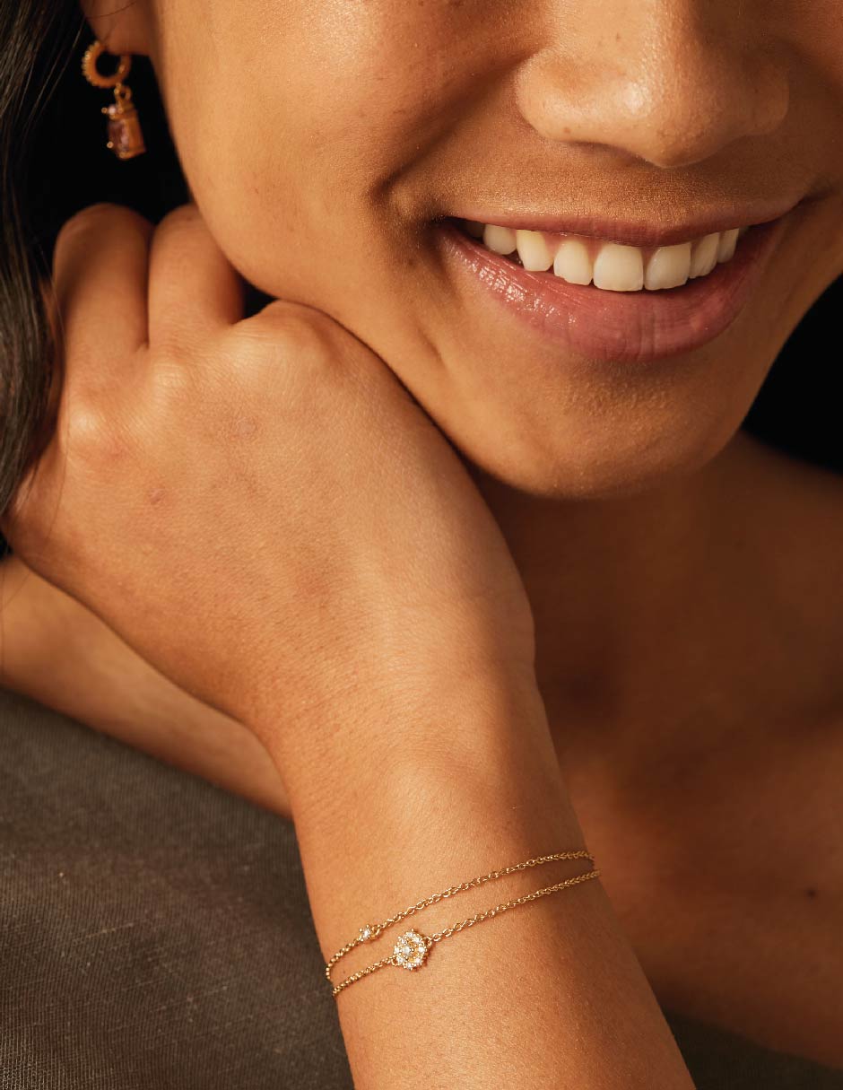 Brazalete con circonita Guadaloupe con acabado baño de oro Brazalete con circonita Guadaloupe con acabado baño de oro