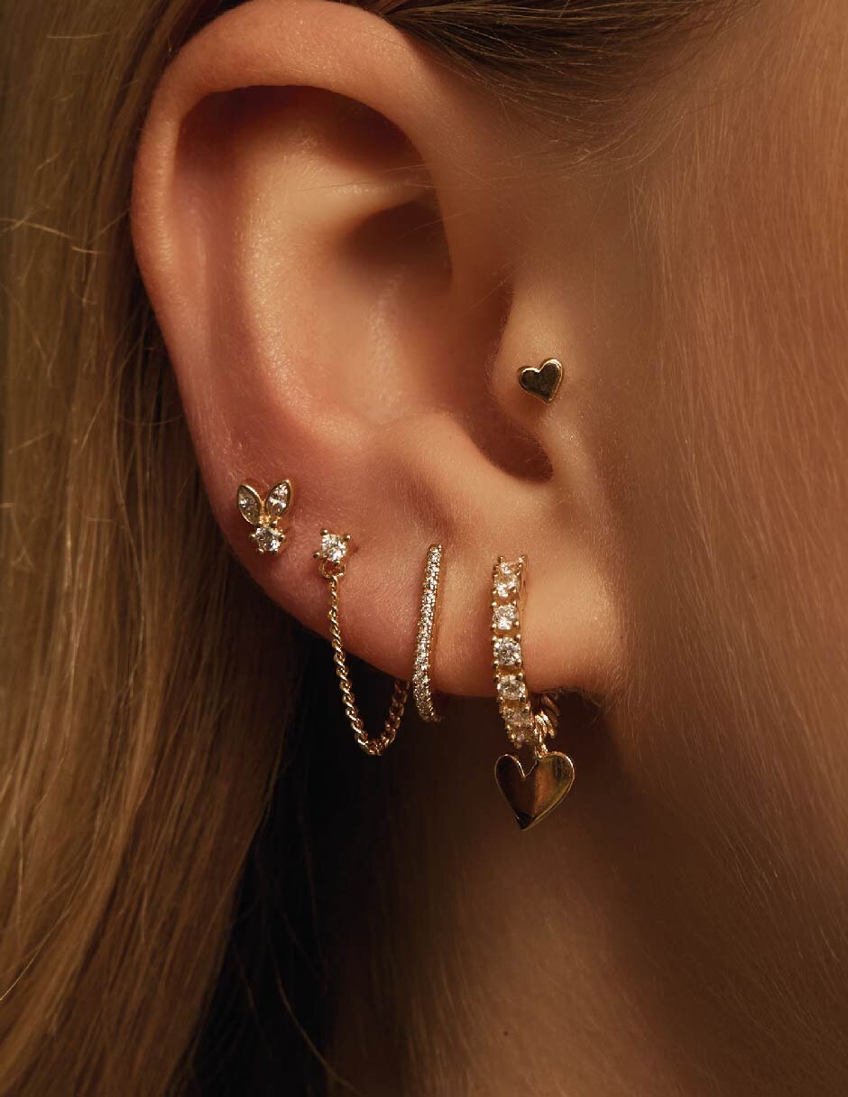 Aretes de corazón de plata 3