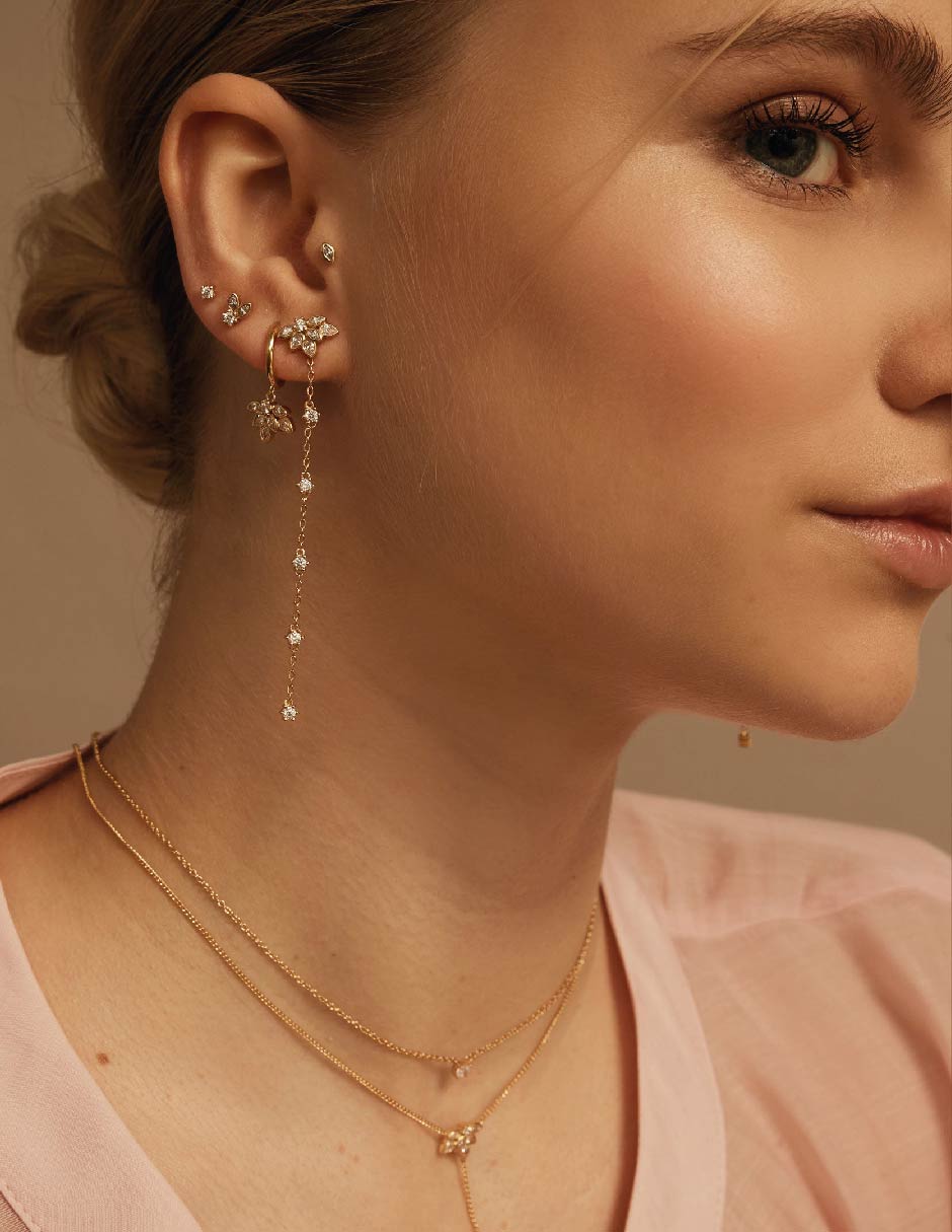 Aretes con acabado baño de oro 3