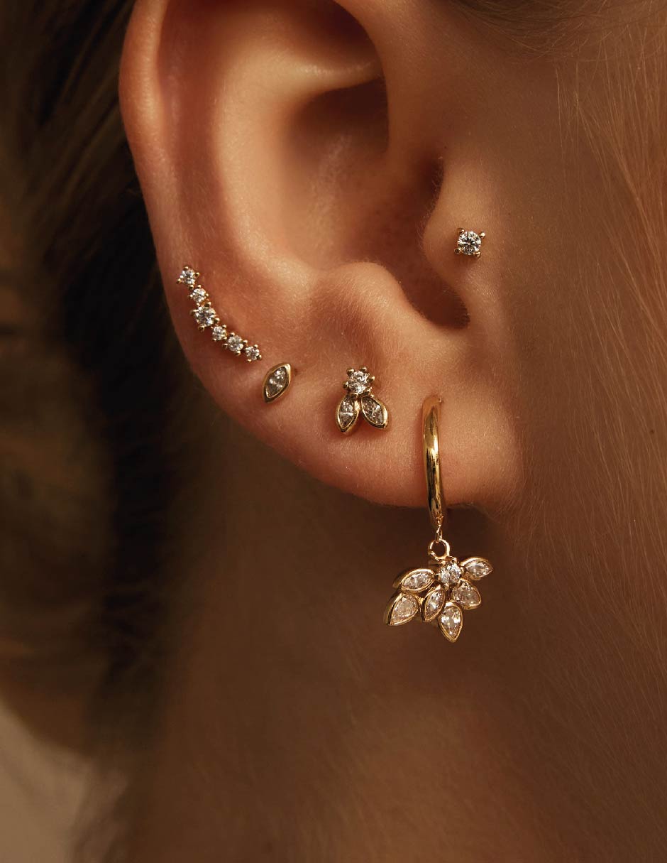 Aretes con acabado baño de oro 2