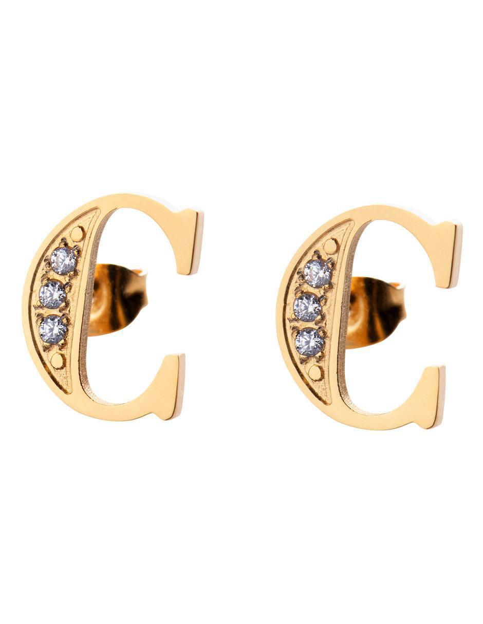 Broqueles de letra c 18 K con acabado brillante Broqueles de letra c 18 K con acabado brillante