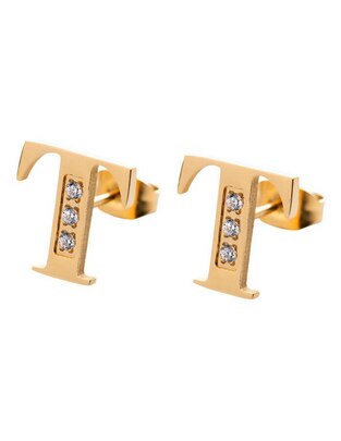 Broqueles de letra c 18 K con acabado brillante Broqueles de letra c 18 K con acabado brillante