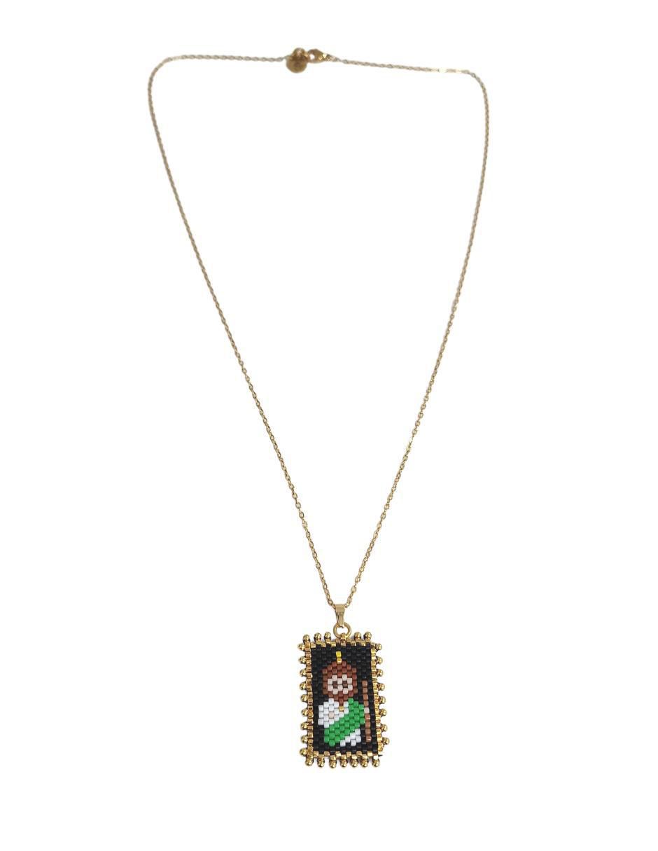 Collar San Judas Tadeo con acabado baño de oro 3