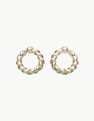 Aretes de dona con acabado baño de oro