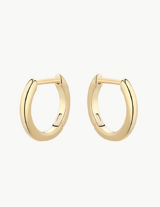Aretes de aro con acabado baño de oro