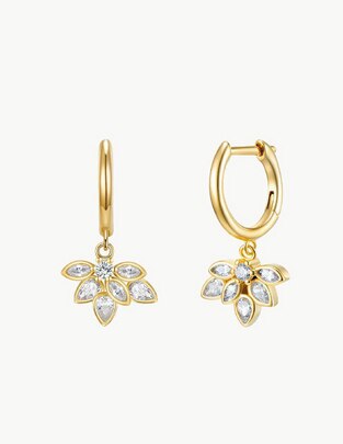 Aretes de aro Suculenta con acabado baño de oro Aretes de aro Suculenta con acabado baño de oro