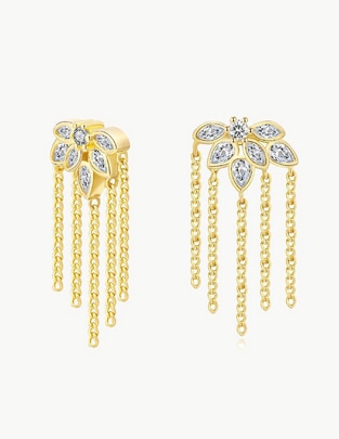 Aretes Succulenta con acabado baño de oro