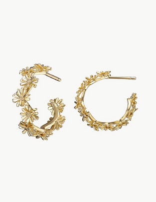 Arracadas de flor de plata