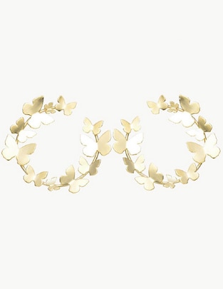 Arracadas de mariposa con acabado baño de oro