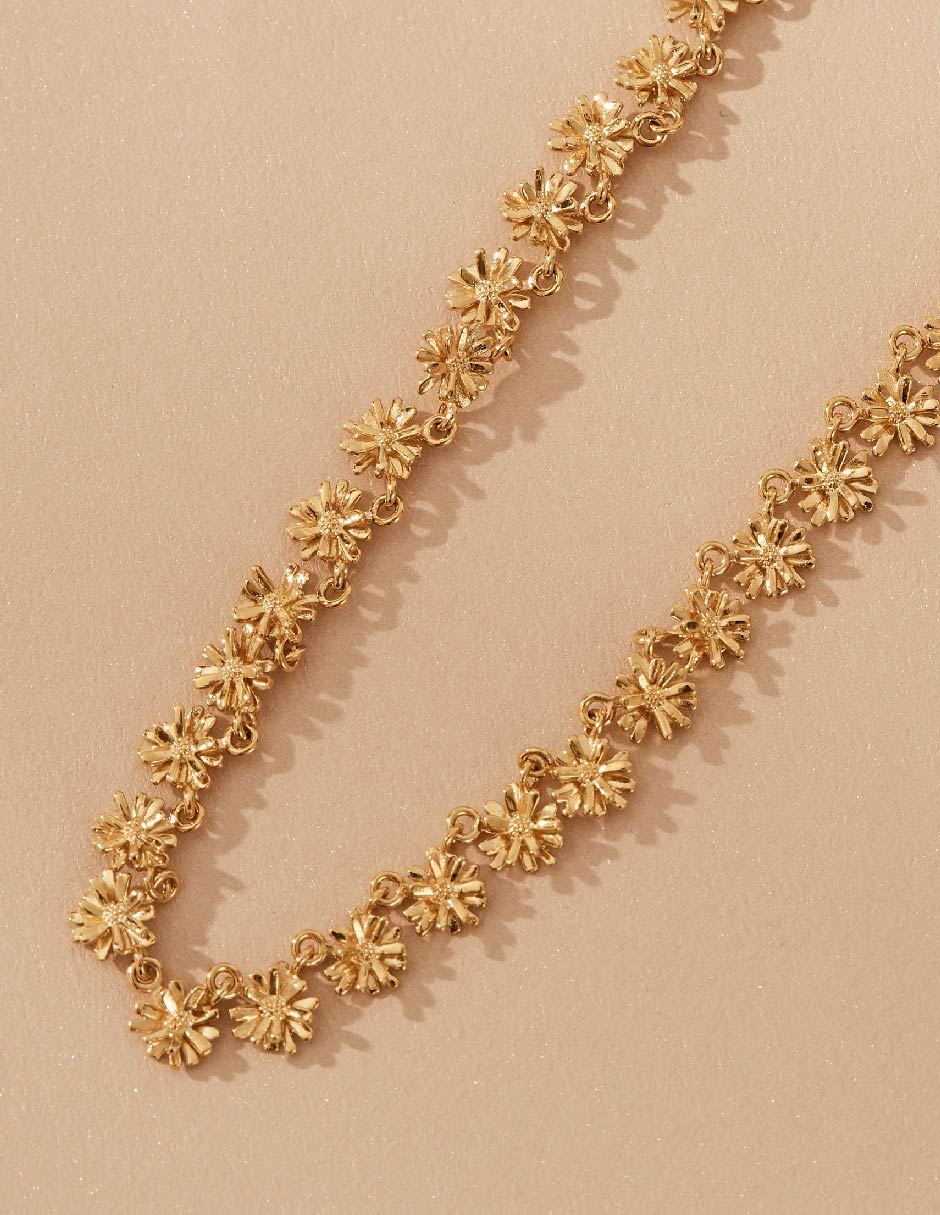 Collar flor Fauna con acabado baño de oro 2