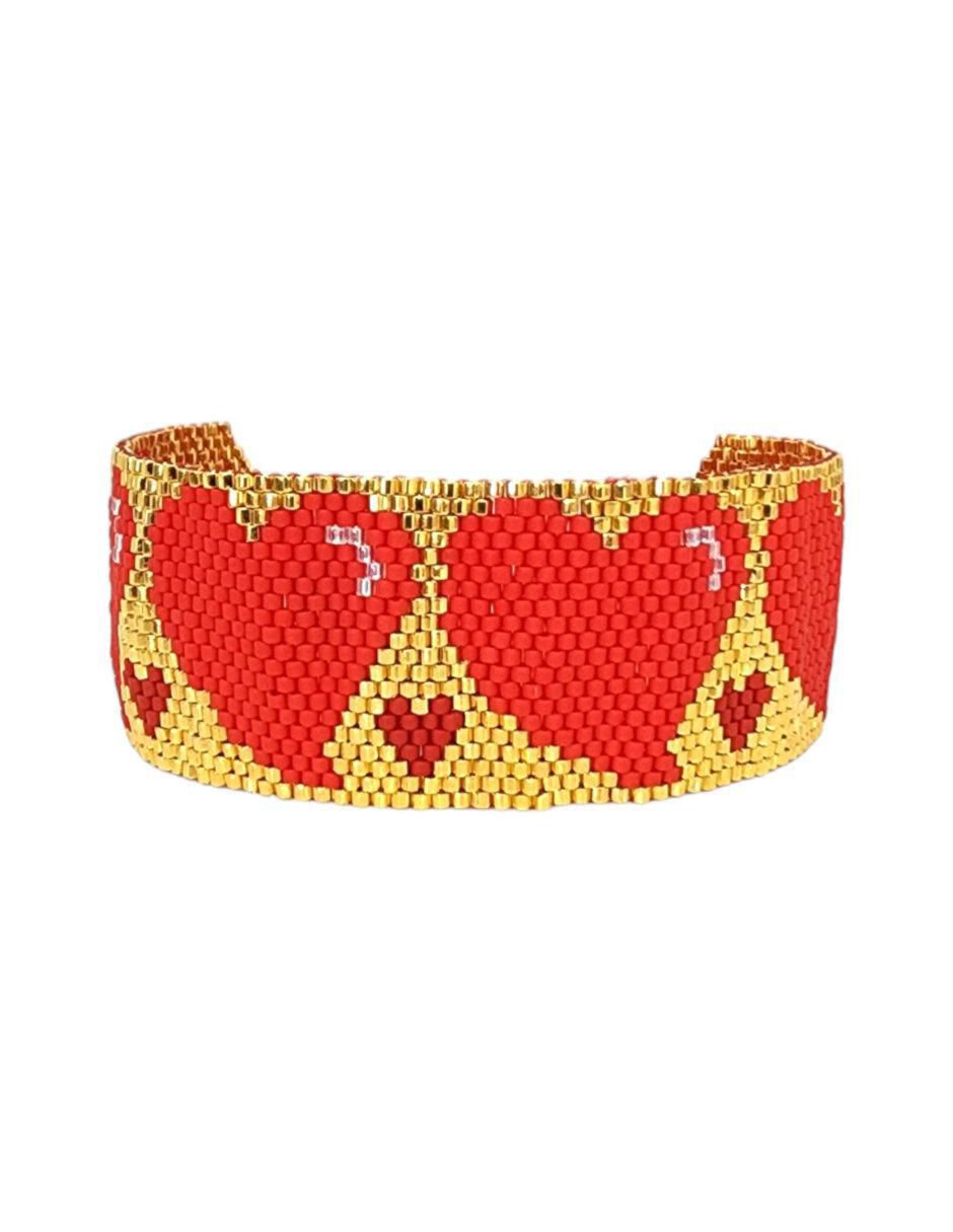 Brazalete con cristal Miyuki Corazón acabado liso