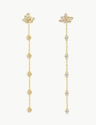 Aretes Suculenta con acabado baño de oro