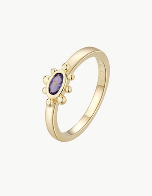 Anillo con gema Nefertiti circonita baño de oro Anillo con gema Nefertiti circonita baño de oro