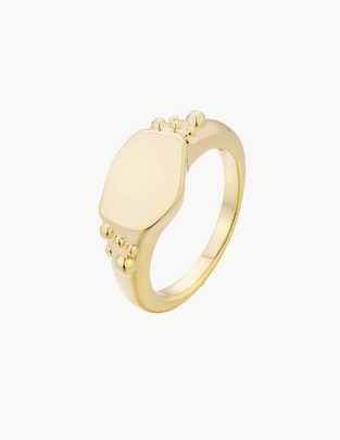 Anillo Engrave baño de oro