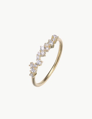 Anillo con gema Guadaloupe circonita baño de oro Anillo con gema Guadaloupe circonita baño de oro