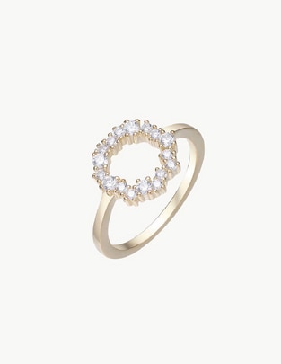 Anillo con gema Angelique circonita baño de oro