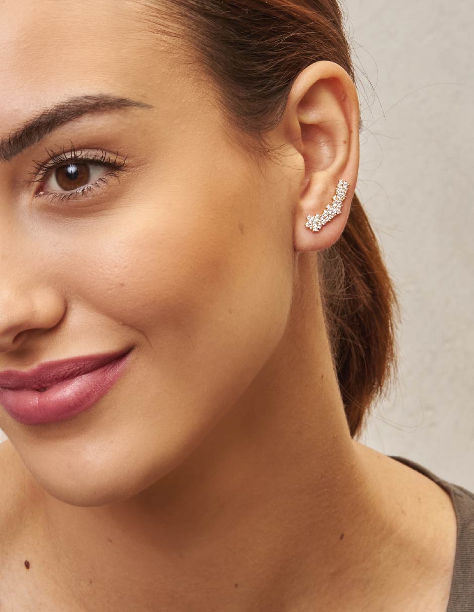 Aretes con acabado baño de oro 18 K 2