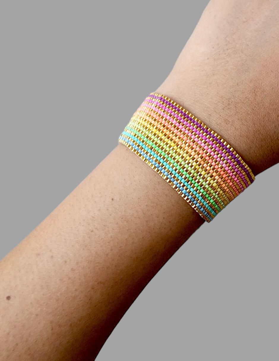 Brazalete con cristal acabado liso 2