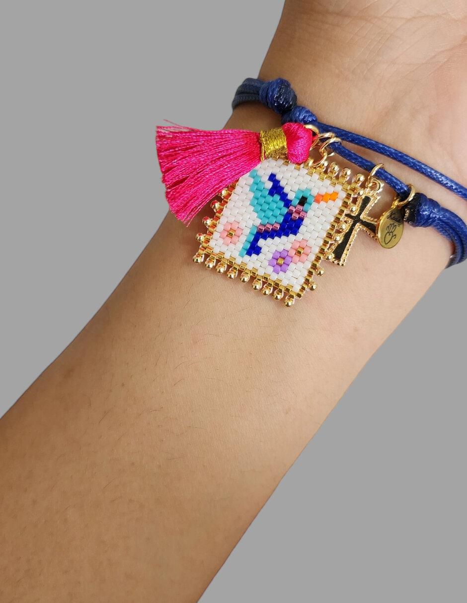 Pulsera con cristal acabado brillante