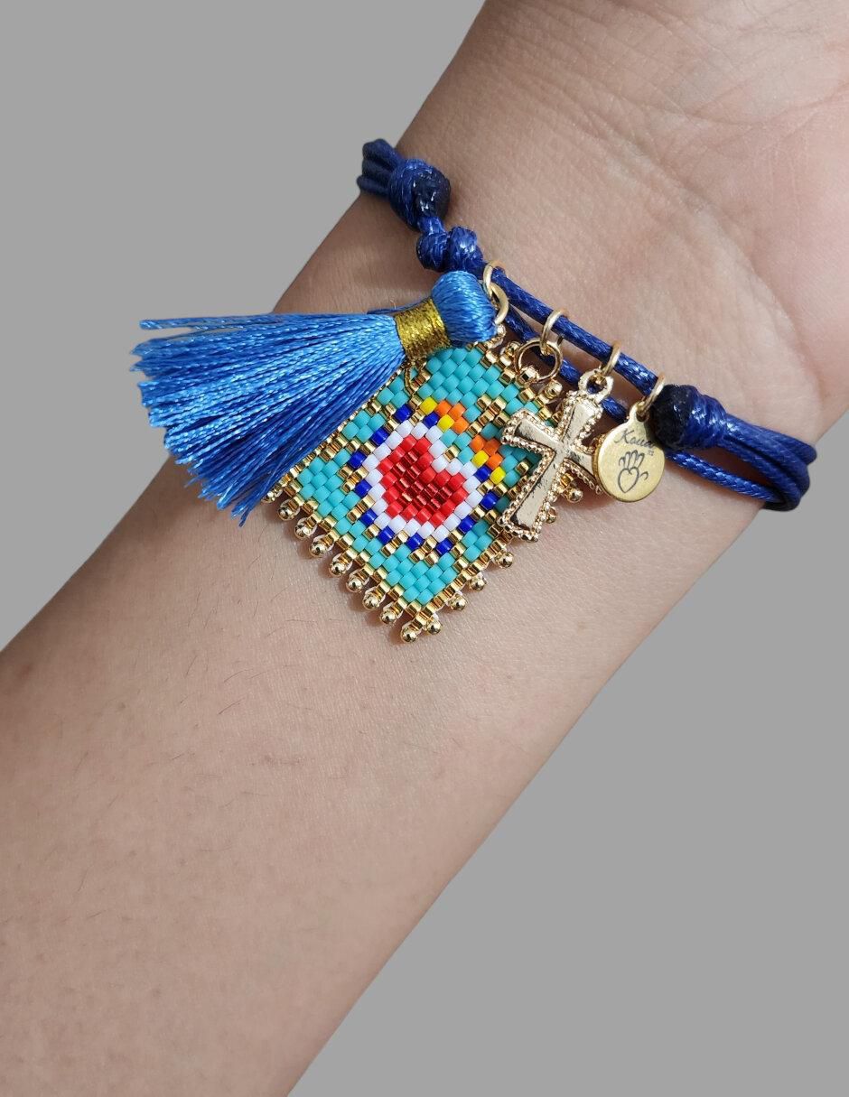 Pulsera con cristal acabado liso 2