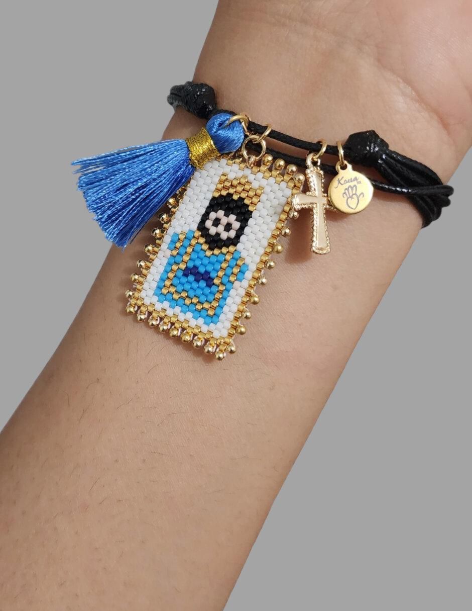 Pulsera con cristal acabado liso 2
