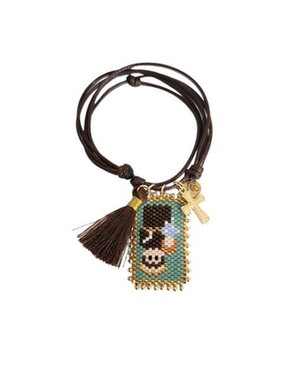 Pulsera con cristal acabado brillante