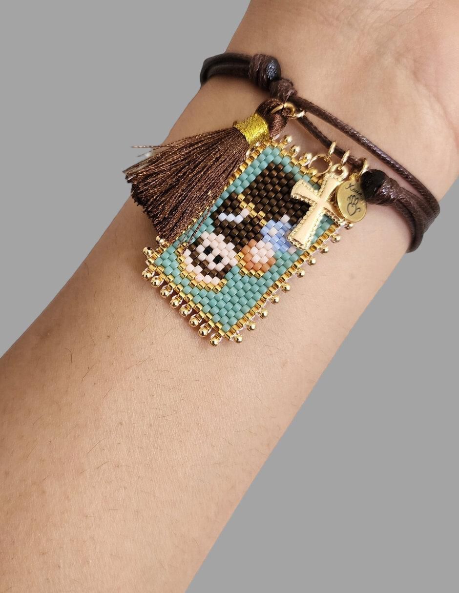 Pulsera con cristal acabado brillante 2