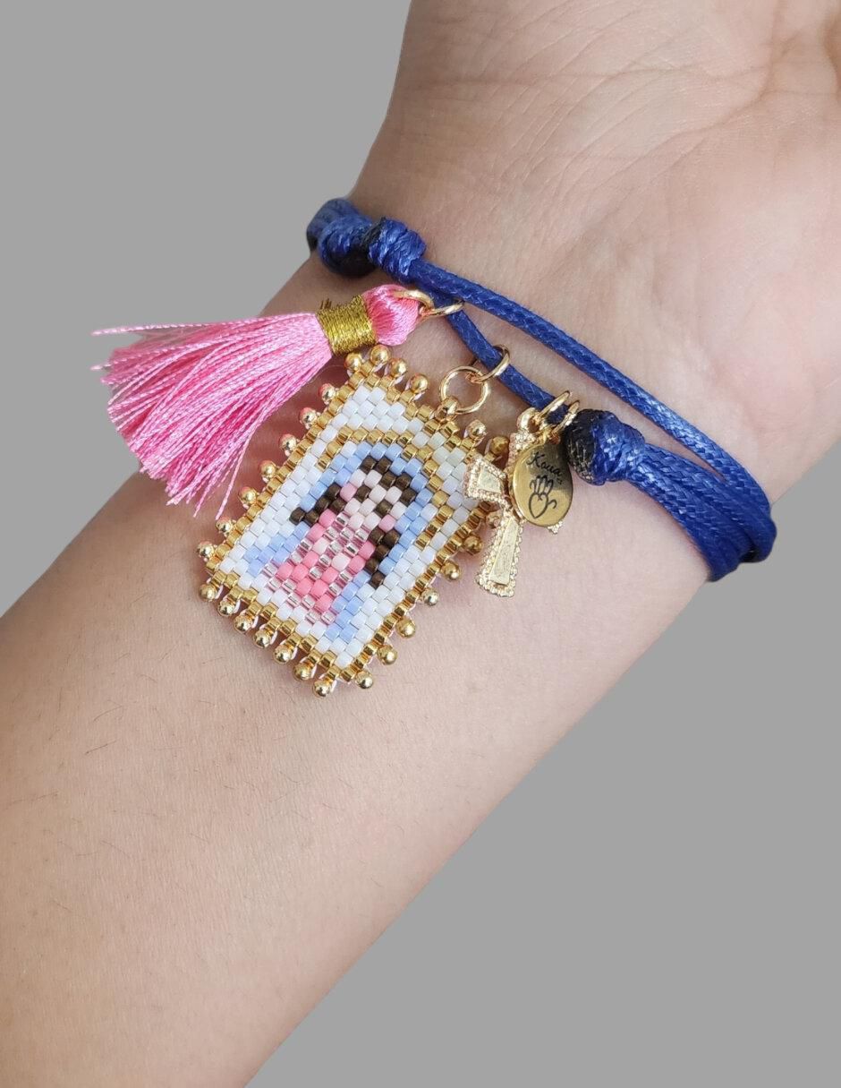 Pulsera con cristal acabado liso
