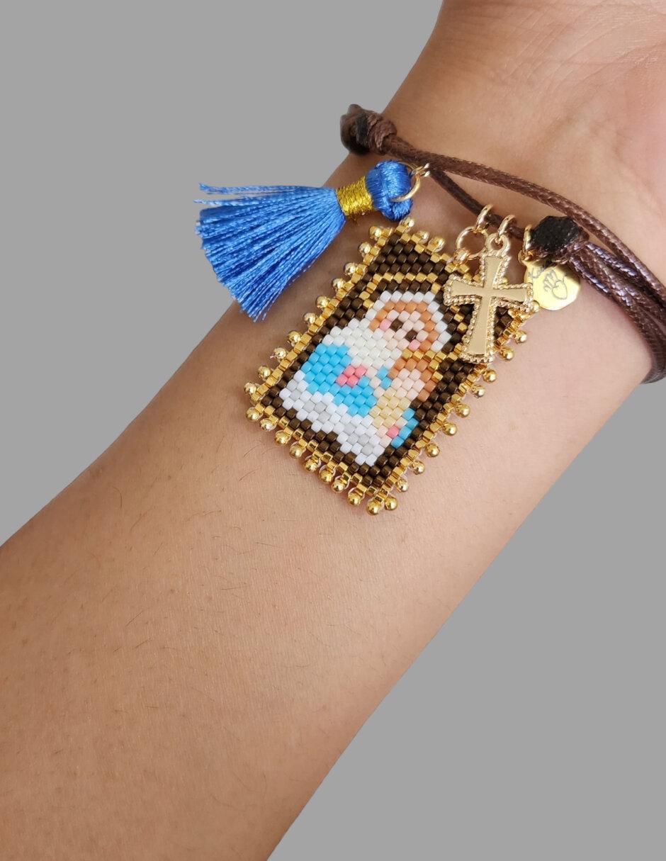 Pulsera con cristal acabado brillante