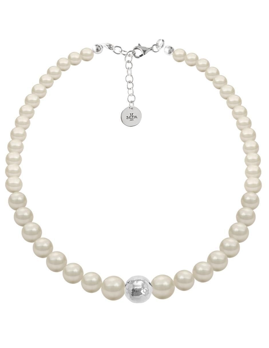 Aretes, collar y pulsera redonda Pearls de plata p 925 cristal 3