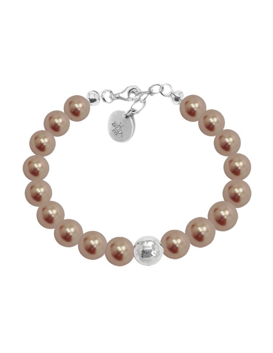Aretes, collar y pulsera redonda Pearls de plata p 925 cristal 6