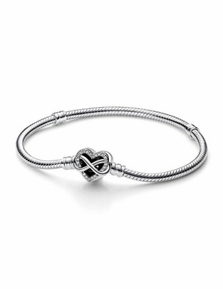 Pulsera de plata con zirconia cúbica acabado pulido