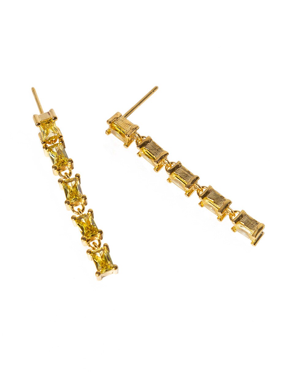 Aretes de rectángulo Daniel Espinosa Jewelry con acabado baño de oro