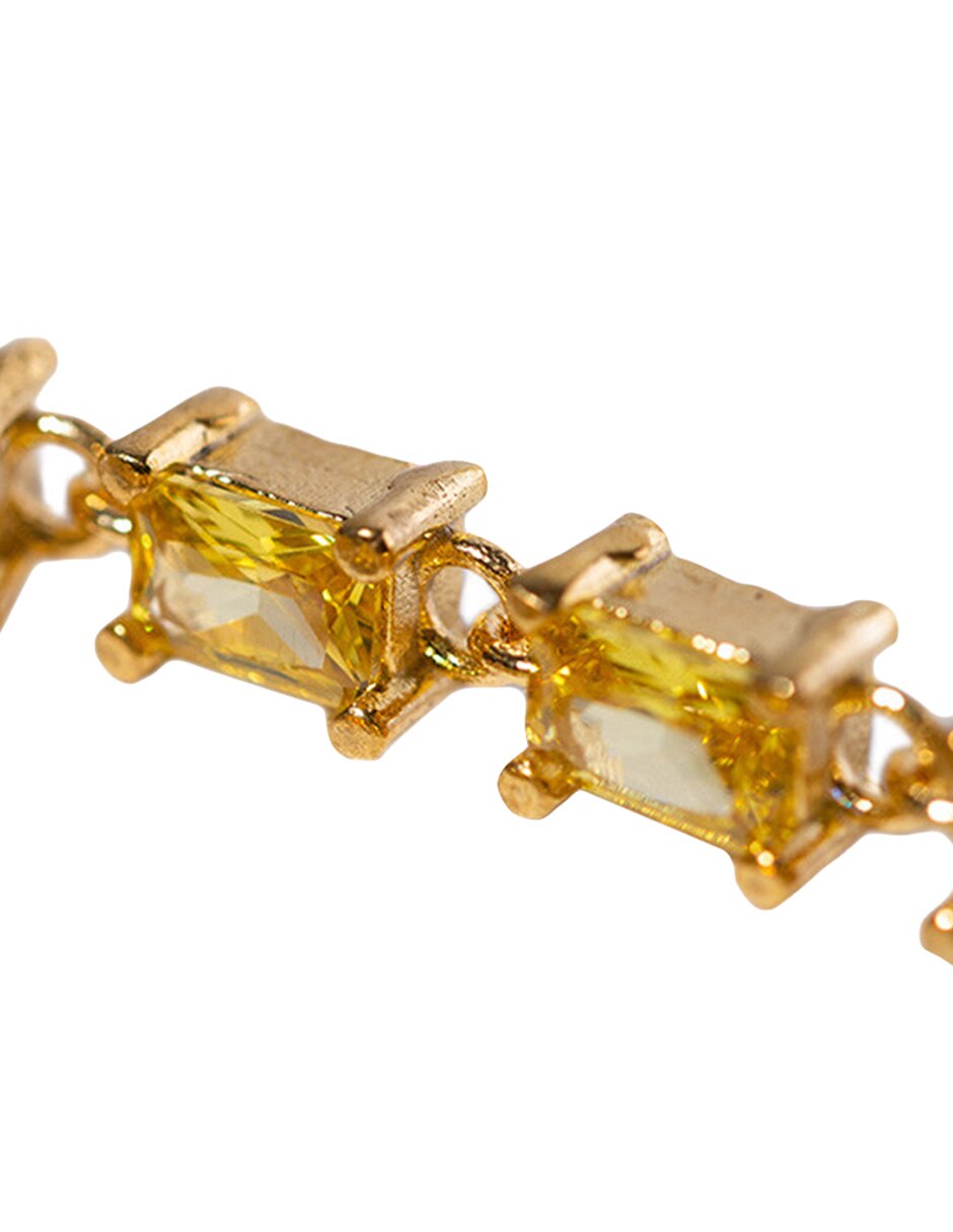 Aretes de rectángulo Daniel Espinosa Jewelry con acabado baño de oro