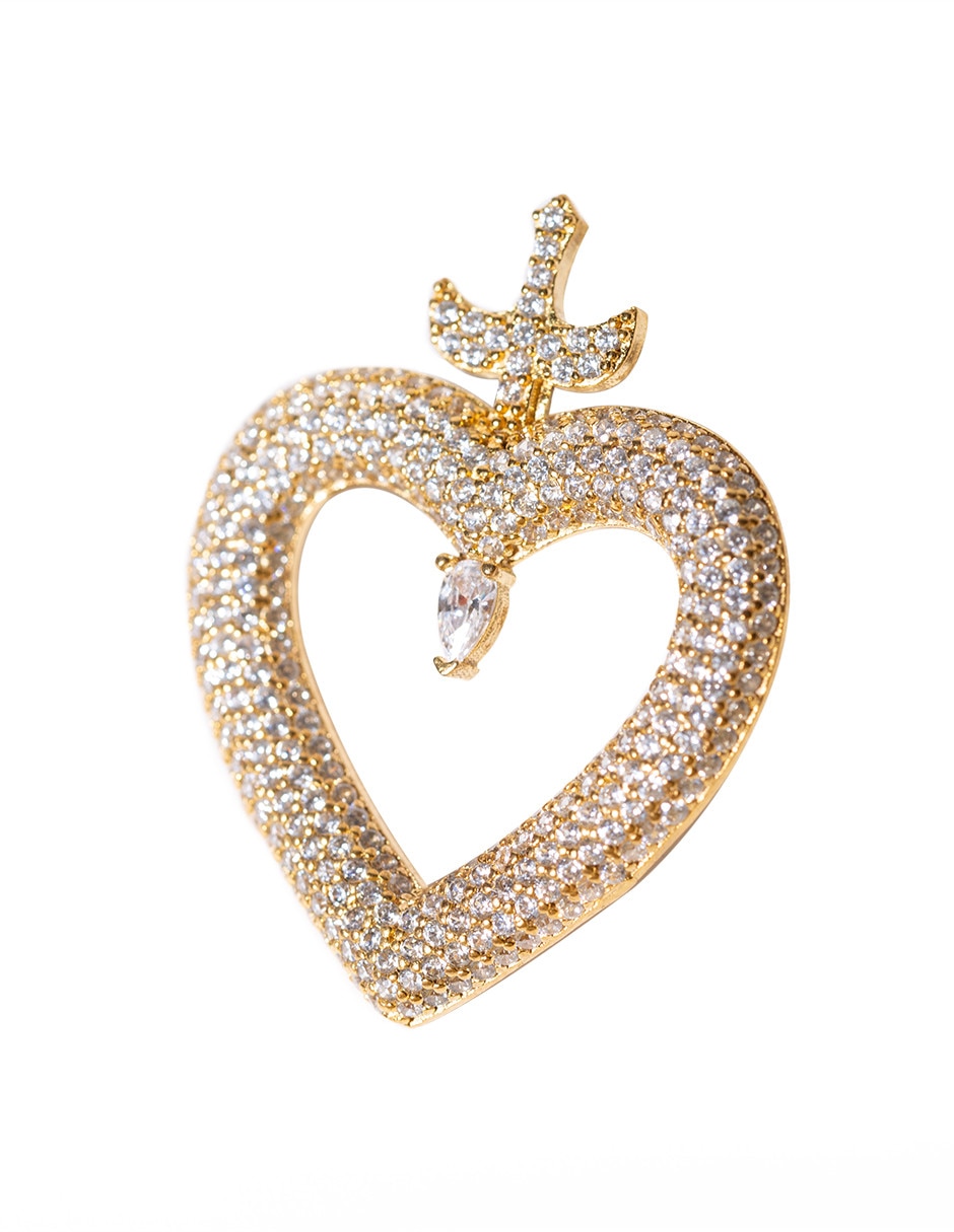 Aretes de corazón Daniel Espinosa Jewelry con acabado brillante