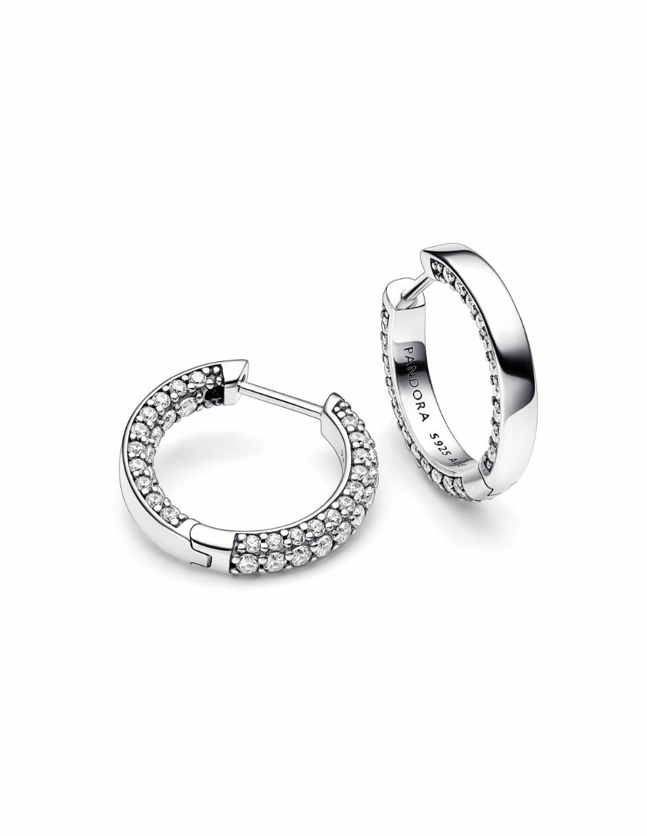 Aretes de aro Timeless de plata P 925 con acabado plateado 2