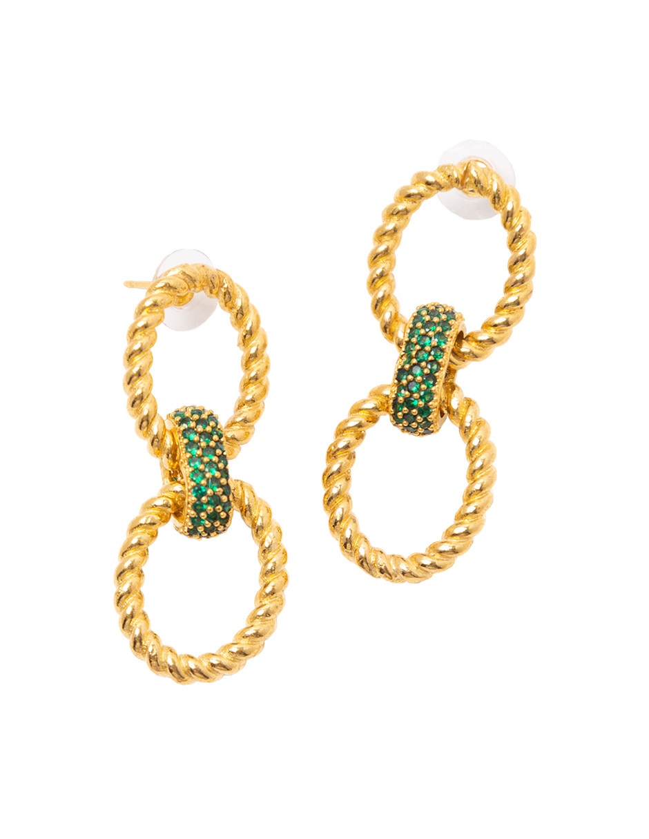 Aretes Daniel Espinosa Jewelry con acabado baño de oro
