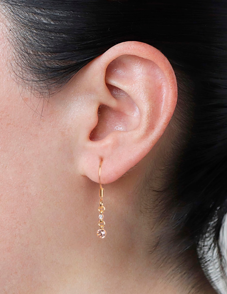 Aretes con acabado brillante cristal 3